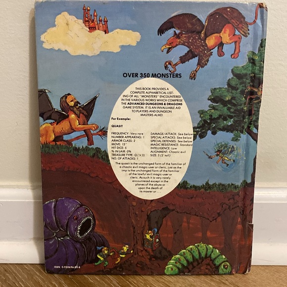 Advanced Dungeons & Dragons Monster Manual 1979 4th Edition Vintage TSR D&D Book - Picture 2 of 4